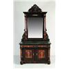 Image 1 : OUTSTANDING MARQUETRY INLAID AND EBONIZED ROSEWOOD CHEST WITH MIRROR ATTRIBUTED TO HERTER BROS
