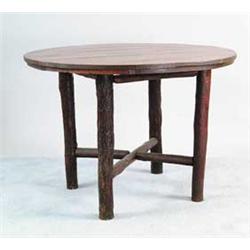 ROUND ADIRONDACK HICKORY TABLE BY THE OLD HICKORY FURNITURE COMPANY