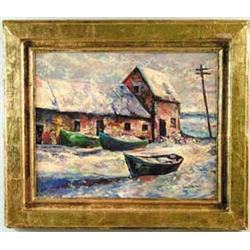 HOBART HENRY NICHOLS (American, 1869-1962) WINTER IN ROCKPORT