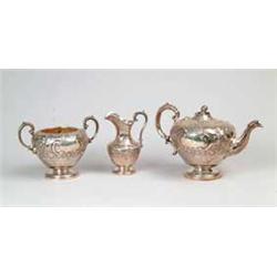 THREE PIECE ENGLISH STERLING TEA SET