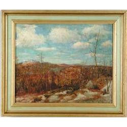 BRUCE CRANE (American, 1857-1937) LATE WINTER LANDSCAPE