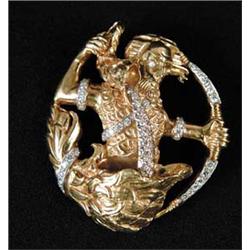 INCREDIBLE 18K GOLD AND DIAMOND BROOCH