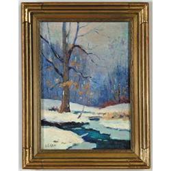 WALTER EMERSON BAUM (American, 1884-1956) WINTER LANDSCAPE