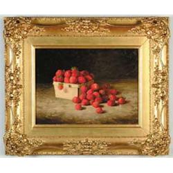 BRYANT CHAPIN (American, 1859-1927) STRAWBERRY STILL LIFE