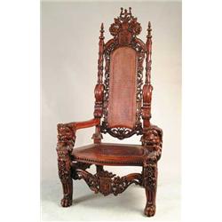 FABULOUS 20TH CENTURY CARVED ARM CHAIR