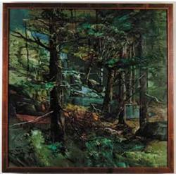 LAWRENCE P. SISSON (American, 1828-) “DEEP IN THE MAINE WOODS”