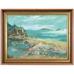 LAWRENCE PHILIP SISSON (American, 1928-) MAINE COASTAL SCENE