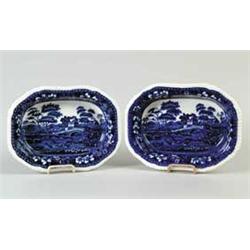 COPELAND SPODE TOWER: PAIR OF RECTANGULAR OPEN SERVING DISHES