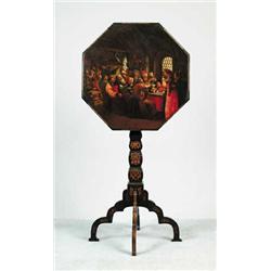 FABULOUS RUSSIAN TILT TOP PAINT DECORATED STAND