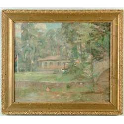 WILLARD LEROY METCALF (American, 1858-1925) THE SUMMER HOUSE