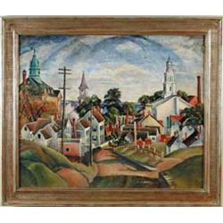 NANCY MAYBIN FERGUSON (American, 1869-1967) ROAD TO THE MONUMENT, PROVINCETOWN, MASS