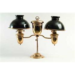 BRASS DOUBLE STUDENT LAMP BY BRADLEY & HUBBARD