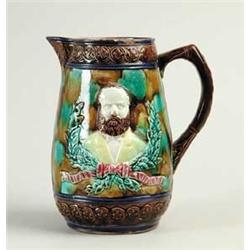 19TH CENTURY MAJOLICA US GRANT PITCHER