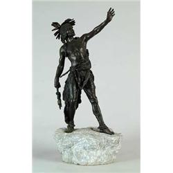 UNSIGNED CARL KAUBA (Austrian, 1865-1922) INDIAN WARRIOR