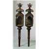 Image 1 : OUTSTANDING PAIR OF FANCY BRASS LARGE COACH LAMPS BY JAMES CUNNINGHAM & CO. SON, ROCHESTER N.Y