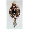 Image 1 : NICE ANTIQUE GOLD ENAMELED GARNET AND YELLOW SAPPHIRE PENDENT