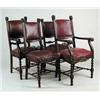 Image 1 : SET OF FOUR DINING CHAIRS WITH CARVED HEADS