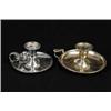 Image 1 : PAIR OF SILVER PLATED CHAMBERSTICKS