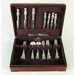 CASED WHITING STERLING PARTIAL FLATWARE SET IN THE LOUIS XV PATTERN
