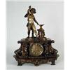 Image 1 : FINE ALL BRONZE FIGURAL MANTLE CLOCK