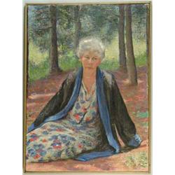 ROSAMOND L. SMITH BOUVE (American, 1876-1949) THE FLOWERED DRESS