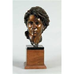 GEORGE W LUNDEEN (American, 1948-) BUST OF YOUNG WOMAN