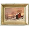 Image 1 : GEORGE HENRY DURRIE (American, 1820-1863) WINTER SUNSET OVER MILL