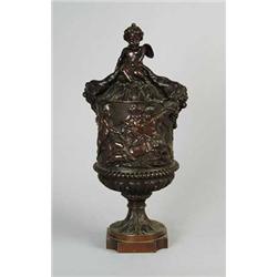 FINE BRONZE COVERED URN