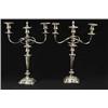 Image 1 : PAIR OF SHEFFIELD SILVER PLATED THREE BRANCH CANDELABRAS