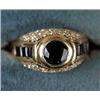 Image 1 : FINE DIAMOND, SAPPHIRE AND 14K GOLD MAN’S RING