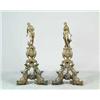 Image 1 : OUTSTANDING PAIR OF FIGURAL TALL BRASS ANDIRONS