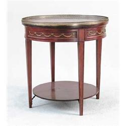 FRENCH EMPIRE STYLE ROUND MAHOGANY TWO TIER TABLE