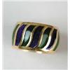 Image 1 : GREEN AND BLUE ENAMEL YELLOW GOLD RING