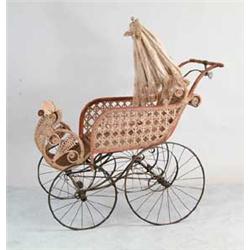 VICTORIAN WICKER BABY CARRIAGE