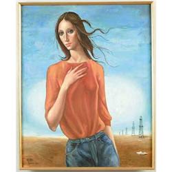 MARGARET D.H. KEANE (American, 1927-) “WIND-SAND-OIL”