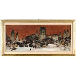 ADOLF ARTHUR DEHN (American, 1895-1968) CITY SKYLINE - CENTRAL PARK