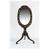 Image 1 : INTERESTING LACQUER AND DECOUPAGE MIRROR TOP TILT TOP CANDLESTAND