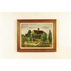 ATTRIBUTED BERNARD KARFOIL (American 1886-1952) HOUSE PORTRAIT