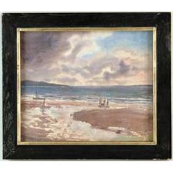 REGINALD MARSH (American, 1898-1954) MAINE BEACH SCENE