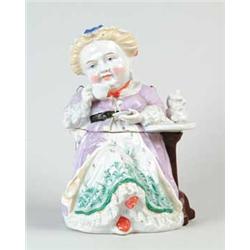 SCARCE FIGURAL STAFFORDSHIRE TOBACCO HUMIDOR