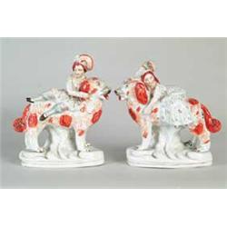 PAIR OF STAFFORDSHIRE DOG FIGURINES