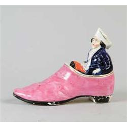 19TH CENTURY UNUSUAL STAFFORDSHIRE FIGURAL INKWELL