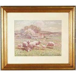 GEORGE ARTHUR HAYS (American, 1854-1945) THE SHEEP FARM