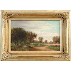 ADELIA BELLE BEARD (American, -1920) NEW ENGLAND LANDSCAPE