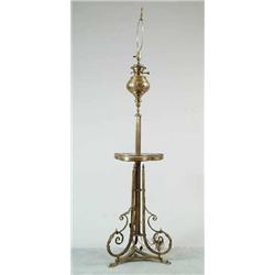 VICTORIAN SOLID BRASS AND ONYX PIANO LAMP