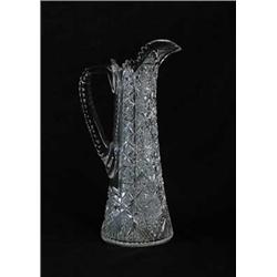 FINE TALL CUT GLASS CHAMPAGNE PITCHER