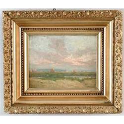EDWARD A. PAGE (American, 1850-1928) “THE FLATS IN ESSEX LOOKING OUT TO HAYSTACKS”