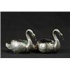 Image 1 : PAIR OF CONTINENTAL SILVER SWAN SALT DISHES