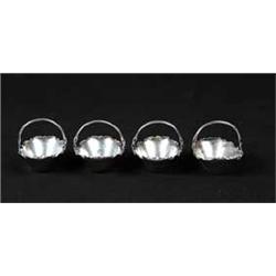 FOUR STERLING ENGLISH HANDLED BASKET SALTS