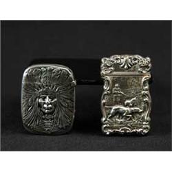 TWO STERLING MATCH SAFES